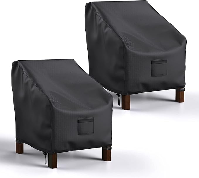Patio Chair Covers Waterproof, Mrrihand Lounge Deep Seat Cover, Heavy Duty Outdoor Lawn Patio Furniture Covers (33" W x 34" D x 31" H - 2 Pack)