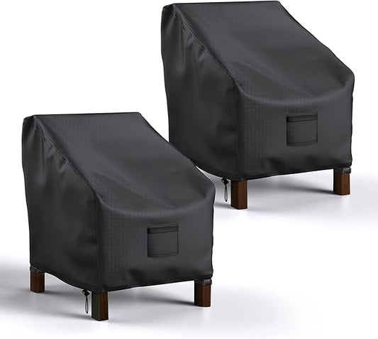 Patio Chair Covers Waterproof, Mrrihand Lounge Deep Seat Cover, Heavy Duty Outdoor Lawn Patio Furniture Covers (33" W x 34" D x 31" H - 2 Pack)