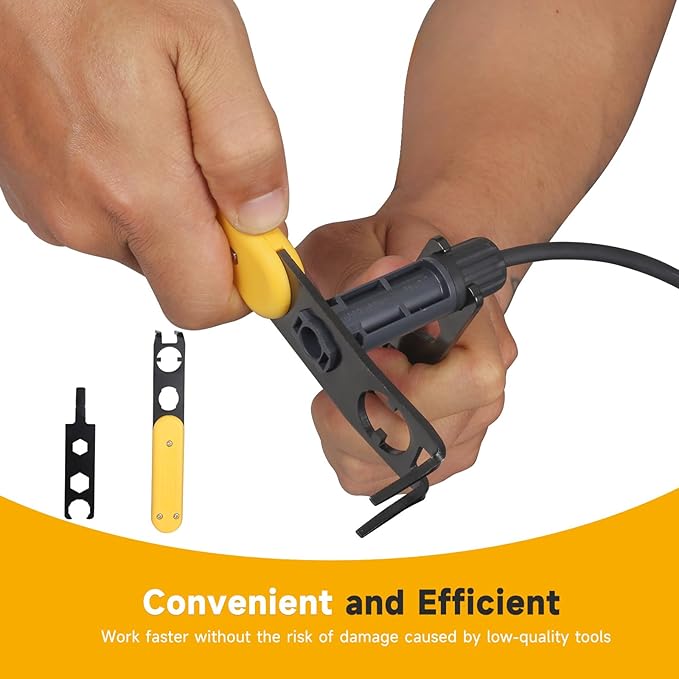 Universal MC4 Disconnect Tool, Metal MC4 Tool with 6-in-1 Wrench, Efficient Solar Connector Tool for Assembly and Disassembly PV Connectors