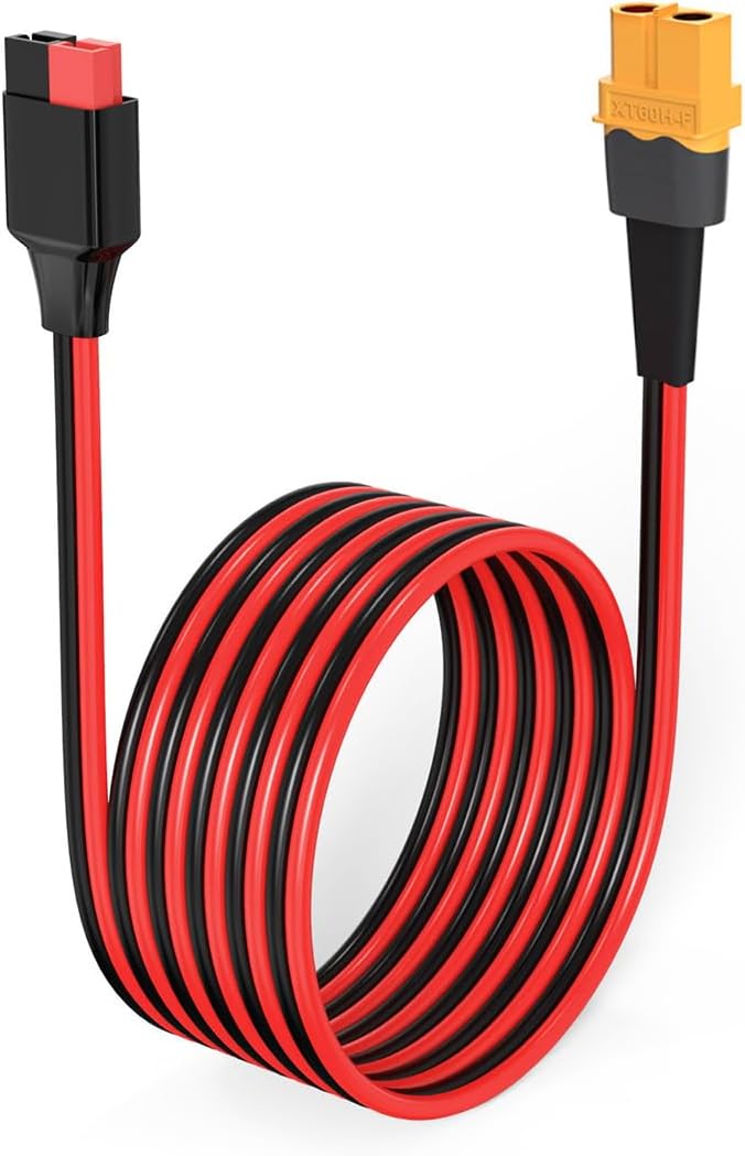 ELFCULB XT60 to Anderson Adapter, 10AWG XT60 Female to Anderson Connector Cable for Portable Power Station UAV RC Battery (6FT)