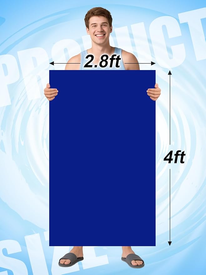 Aulock Exlarge Pool Liner Repair Patch - 4ft x 2.8ft Self-Adhesive PVC Vinyl Patch Kit for In-Ground or Above Ground Pools Inflatable Swimming Pools Boat Air Mattress, Dark Blue