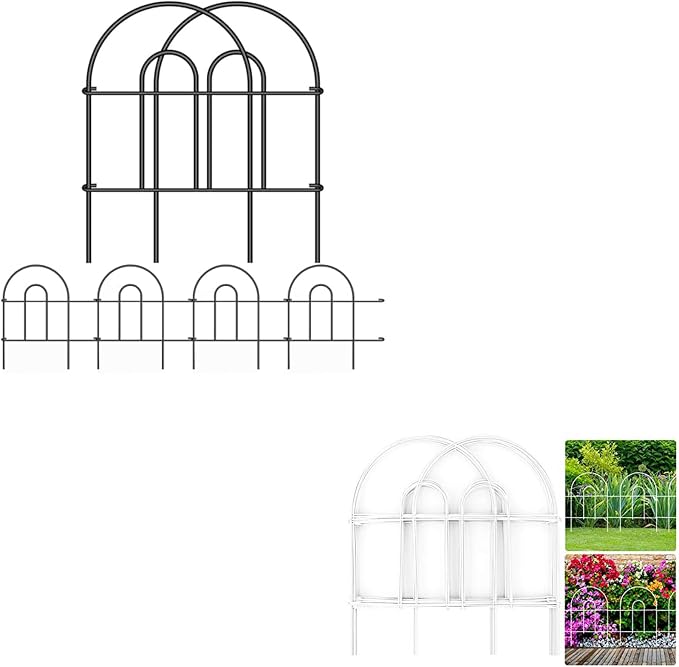 AMAGABELI GARDEN & HOME 35 Panels Decorative Garden Fence 50ft (L) x 18in(H)