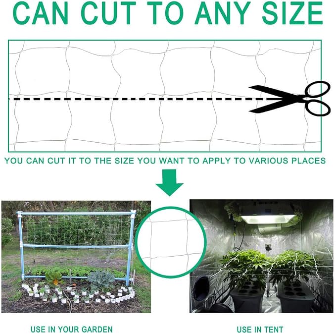 Heavy Duty Trellis Netting Roll - 67''x328' Plastic Plant Trellis Net for Climbing Plants