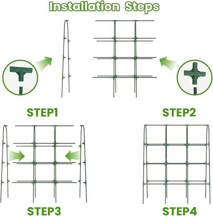 Cucumber Trellis for Raised Bed, U-Shape Garden Trellis for Climbing Plants Outdoor, Metal Arch Vegetables Trellis, Plant Support for Grape Vine Beans Squash Peas Flower