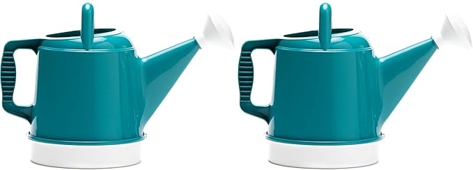 Bloem Watering Can Deluxe 2 Gallon (256 Fl Oz) Bermuda Teal Green (Pack of 2)