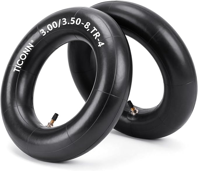 TICONN 3.00/3.50-8 Tire Inner Tube, 2 Pack Inner Tire Tube for Wheelbarrow Tires, Replacement Tube with TR-4 Straight Valve Stem for Pneumatic Wheelbarrow Wheel,Cart Wheel, Garden Cart, Wagons