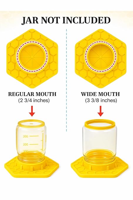 Bee Watering Station for Garden, 2 Pack Orange Bee Feeder and Waterer Compatible with Regular & Wide Mouth Canning Jars(Jar Not Included), Small-Hole Honeycomb Tray Honey Bee Feeder for Outside