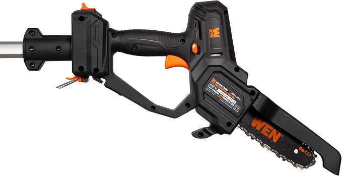WEN 20V Max Cordless 2-in-1 6-Inch Chainsaw and Pole Saw with 12.3-Foot Reach, 4Ah Battery and Charger (20751)