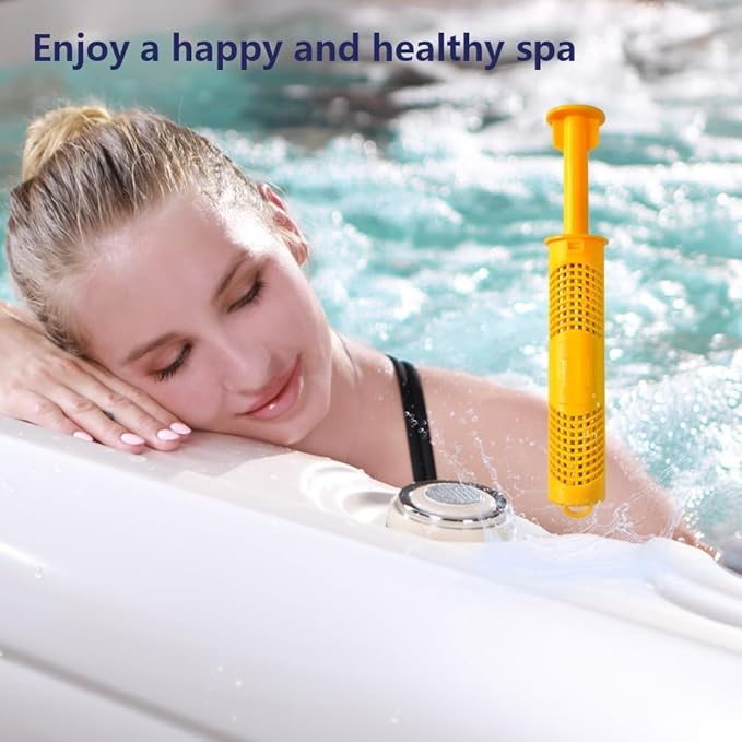 Silver Ion Cartridge for Hot Springs Spa- Hot Tub Silver Ion Cartridge Keeps Spa Water Crystal Clear, Spa Mineral Sticks for Hot Tub Filter Last 4 Months (4-Pack, Yellow)