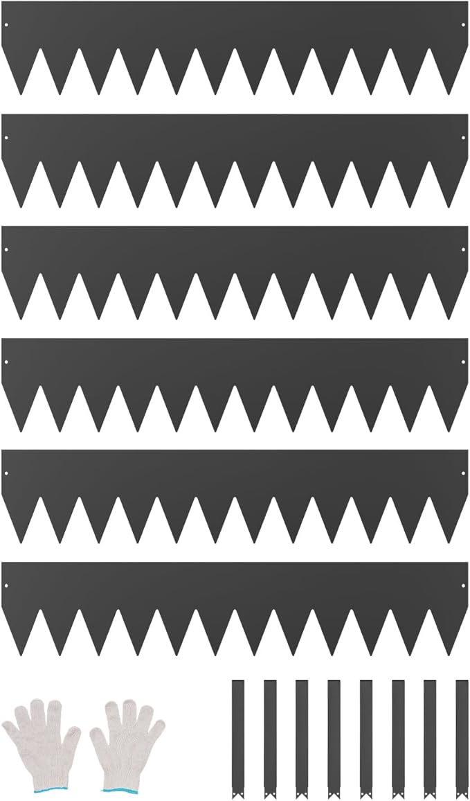 VEVOR Steel Landscape Edging, 6 Packs 40 x 8 in Rust-Resistant Metal Landscape Edging, Bendable Garden Edging Border, Heavy Duty Lawn Edging, Easy-to-Install, Flower Bed Yard Pathway Divider Black