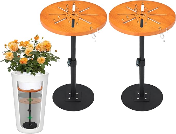 Plant Risers for Inside Pots,12-21" Adjustable Plant Inserts Fill Bottom of Tall Flower Pots and Large Plant Containers Indoor and Outdoor,10" Base, 10" Top-2pack