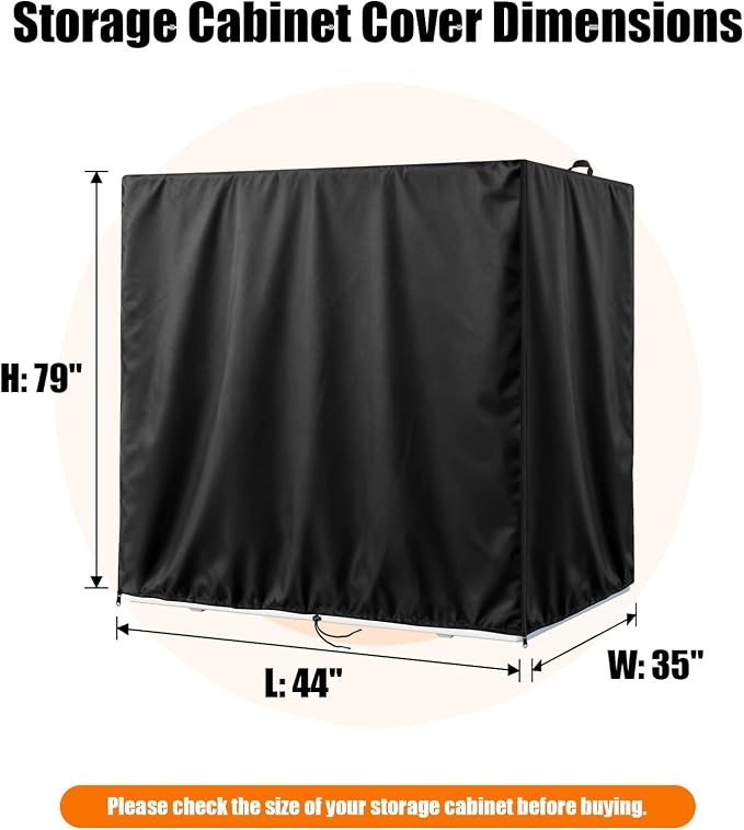 Kasla Storage Cabinet Cover, Outdoor Chest Storage Waterproof Cover, Weatherproof Cabinets Covers for Kitchen Patio Garden Backyard (44"L×35"W×79"H)