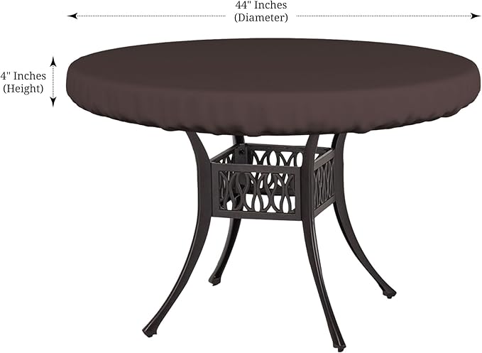Covers & All Round Table Top Cover, 12 Oz Waterproof UV & Weather Resistant Patio Table Cover, Outdoor Table Cover for Patio Outdoor Furniture & Coffee Table (44" Dia x 4" H Inches, Coffee)