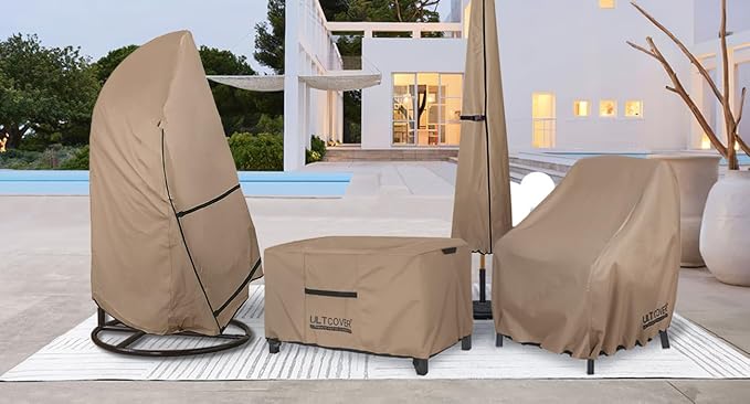 ULTCOVER Patio Coffee Table Cover, Waterproof Rectangular Outdoor Small Side Table Cover 42x24x18 inch