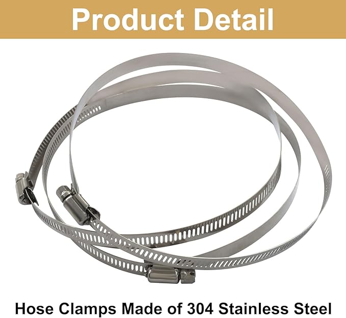 6 Inch 3Way Duct Splitter, 3-Way Duct Connector Exhaust Fan Hose Clamps with 3 Pcs Hose Clamps, Reliable Y Shape Connector for Dryer Vent/Household Users