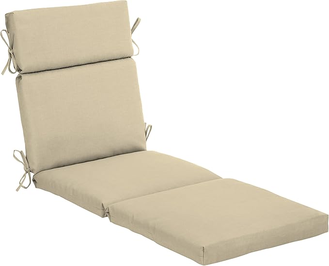 Arden Outdoor Chaise Cushion, 22 x 77, Rain-Proof, Fade Resistant Tan Leala