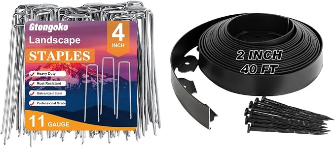 Gtongoko 4 Inch Landscape Staples Bundle Landscape Edging