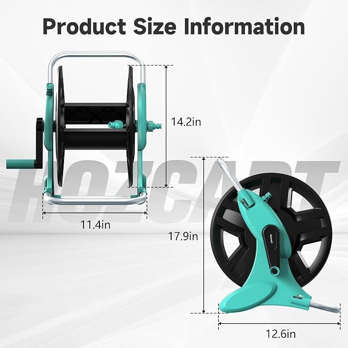 Garden Hose Reel Cart,Hose Holder Up to 50-100 Feet of 5/8" Hose,Wall Mounted Water Hose Reel,Portable Hose Reels for Outside Car Washing, Watering