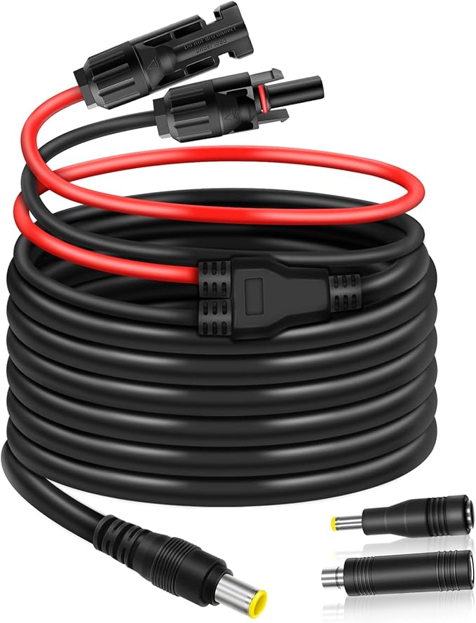 COMeap 10FT 3M Solar Connector to DC 8mm Adapter Cable for Jackery Explorer 3000 2000 1500 1000 880 550 500 300 290 240 160 GZ Yeti BLUETTI Portable Power Station, Solar Generator, Solar Panel