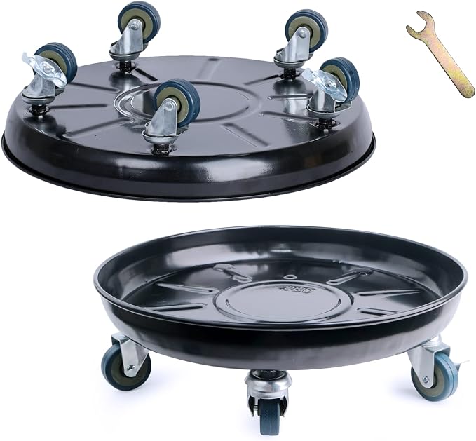 Plant Caddy with Wheels 14 Inch 3 Pack, Heavy Duty Metal Plant Stand & Dolly with Lockable Casters, Holds 200 lbs for Indoor Outdoor Large Flower Pots, Black