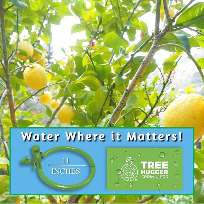 Tree Watering System - 360° Outward Spray Tree Watering Ring - Sprinkler Ring for Trees & Shrubs - Reaches The Nutrition Zone for Tree Root Watering (11 Inch)