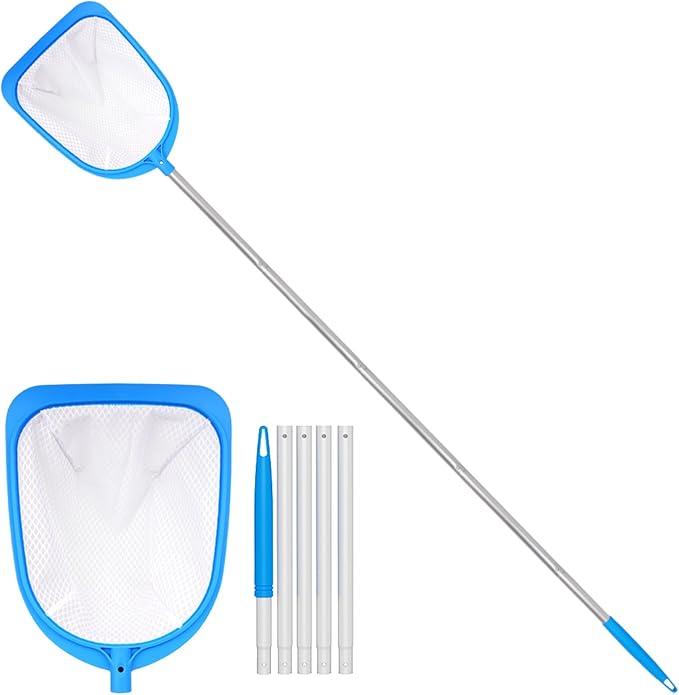 TidyMister 11'' Wide Hot Tub Skimmer for Spa, Handy Pool Skimmer Net with Ultra Fine Diamond Netting Mesh for Small Pools, Hanging Hole Easy to Store (62'' Long)