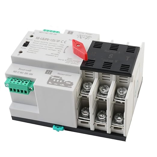 3P 100A Dual Power Automatic Transfer Switch 110V Generator Changeover Switch Tools Dual Power Transfer Switch Din Rail Mounting Type 50HZ/60HZ