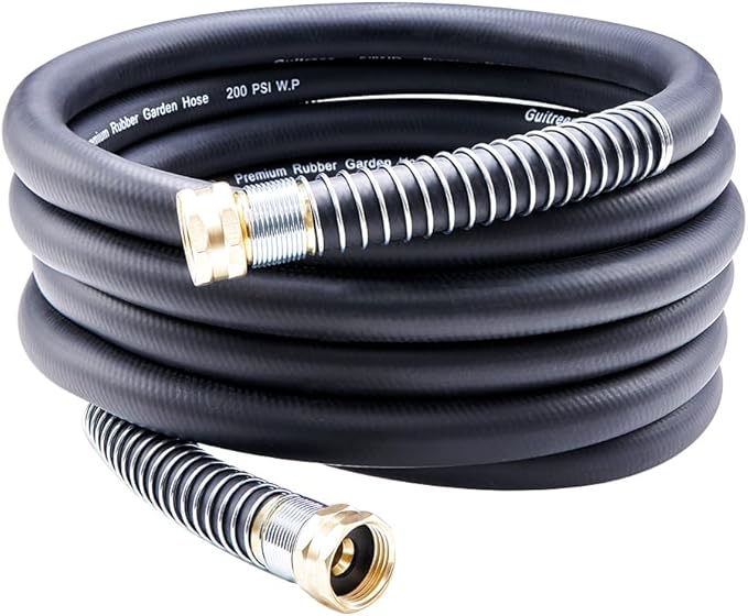 Guitrees Leader Garden Hose 15ft x 5/8", Heavy Duty Short Water Hose, Female to Female Fittings, Five Layered Braiding for Durability, 1000PSI Burst, 300PSI Working (Black)