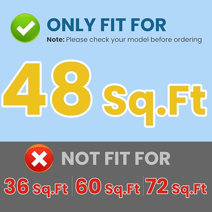 CPLIKE 48 Sq.Ft FS-2004 DE Grid Pool Replacement Filt-er Set Compatible with Unicel FS-2004, for Hayward Pro-Grid DE4820, for MicroClear DE4800, 7 Full + 1 Partial for 48 Sq.Ft (24 inch Height)