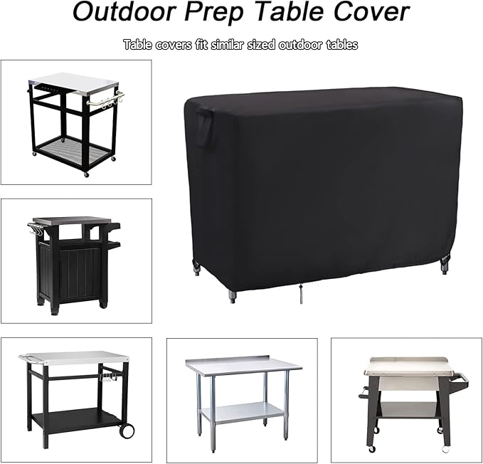 Kingling Outdoor Prep Table Cover, Waterproof Stainless Steel Table Covers Metal Table Cover Protection for Patio Kitchen Prep Work Tables - 36''L x 24''W x 35''H