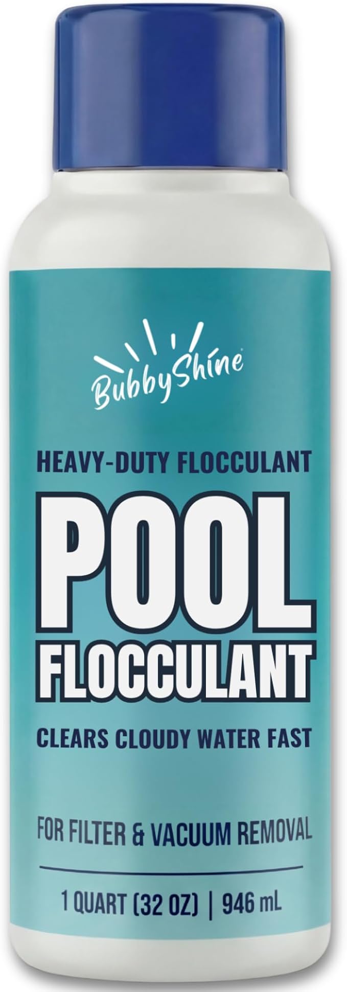 Pool Flocculant Clarifier – 32 fl oz – Heavy-Duty Pool Clarifier, Drop & Vac Cloudy Water Treatment, Particle Settling Support, Inground & Above Ground Compatible – BubbyShine