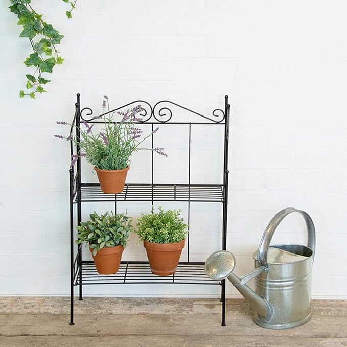 Esschert Design Metal Black Folding Plant Stand 25.9 x 56.5 x 79.3 cm