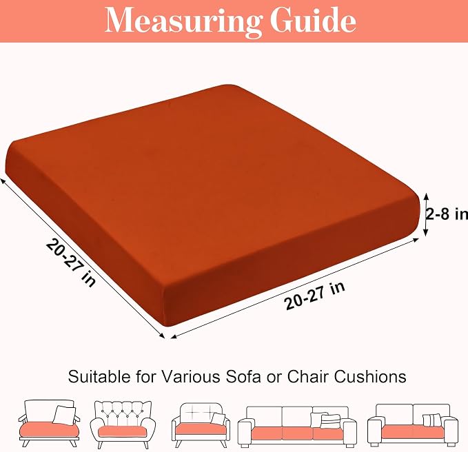 pickyNproud 14Pcs Patio Cushion Covers Stretch Outdoor Couch Cushions Slipcovers Replacement Washable Furniture Protector with Elastic Bottom Sofa Chair Seat Cover, Burnt Orange