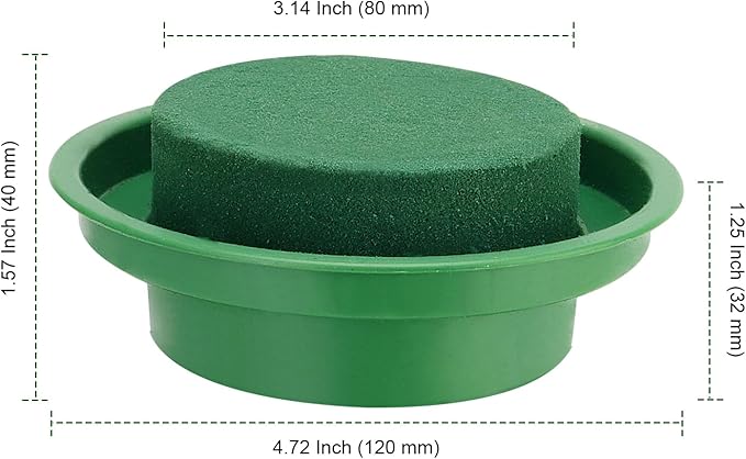 PINGEUI 20 Pack 4.7 Inch Floral Foam with Bowl, Round Wet Floral Foam, Green DIY Flower Arrangement Kit, Flower Supplies Foam for Decoration