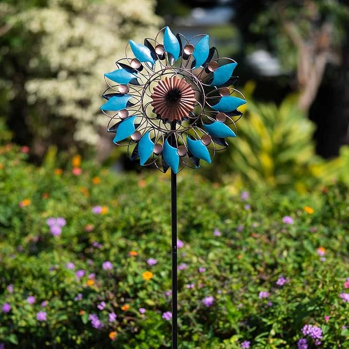 Stargarden Metal Wind Spinner, 13.7" Dia Outdoor Wind Spinners, Kinetic Garden Art & Outdoor Decoration for Yard