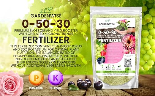 GARDENWISE 0-50-30 Universal Premium Bud and Bloom Booster Increases Flowering & Yield, for Use in Soil and Hydroponics, Super Concentrated Flower Fuel (2 LBS)