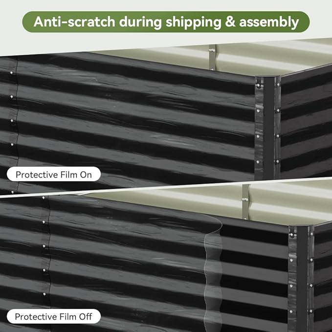 COMHOMA Galvanized Raised Garden Bed,6x3x2ft Large Metal Planter Box for Outdoor Vegetables,Corrugated Steel Herbed Plants Container,Extra Deep Gardeners Kits with Open Bottom