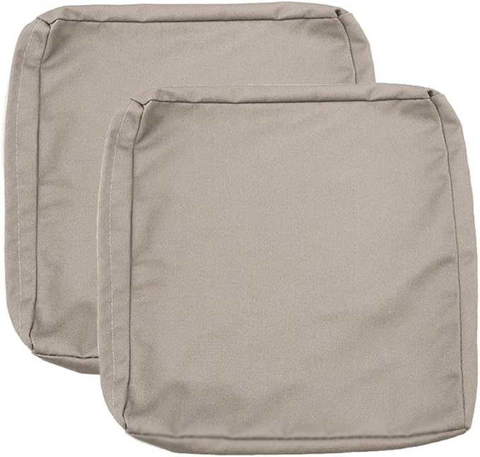 Sqodok Outdoor Cushions Covers 24x24 inch, 2Pack Patio Cushion Covers for Outdoor Furniture Waterproof Outside Seat Slipcovers Replacement Chair Cushion Covers for Sofa, Wicker Chair, Tan