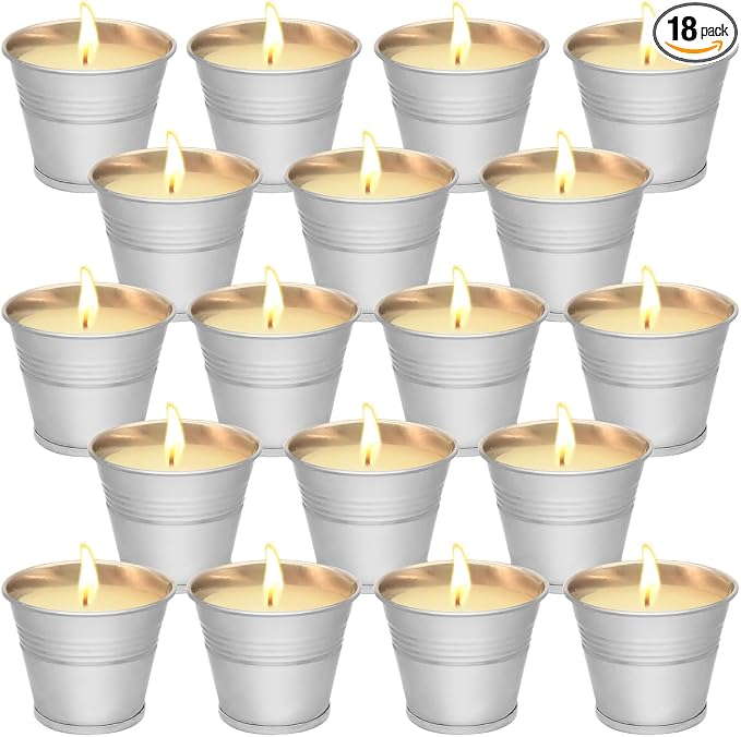 18PCS Citronella Candles - Garden Citronella Scented Candles Outdoors, 180-270 Hours Burning, Natural Soy Wax, Portable Jar Candle Gift Sets for Home Patio Yard Indoors, Balcony, Camping