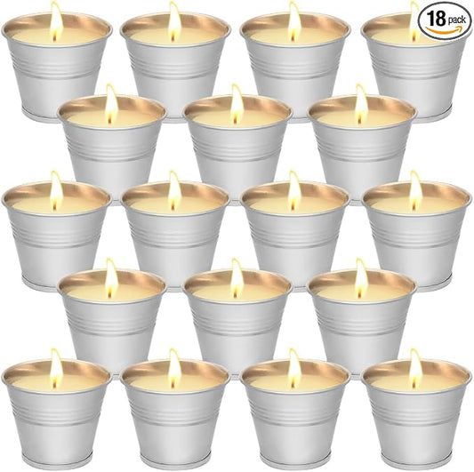 18PCS Citronella Candles - Garden Citronella Scented Candles Outdoors, 180-270 Hours Burning, Natural Soy Wax, Portable Jar Candle Gift Sets for Home Patio Yard Indoors, Balcony, Camping