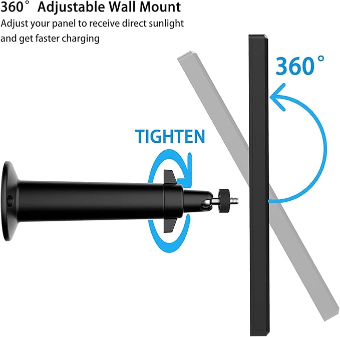 Solar Panel Compatible with Video Doorbell 1/newes Generation(2020 Release-1080p), Waterproof Charge Continuously,5 V/ 3.5 W (Max) Output, Includes Secure Wall Mount,5.0M/16 ft Power Cable