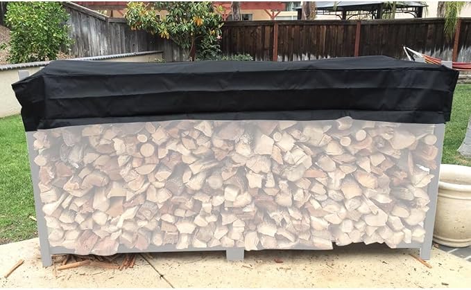 6 ft Black Heavy Duty Oxford Cloth Firewood Rack Top Cover (Adjustable, Not The Full Cover)