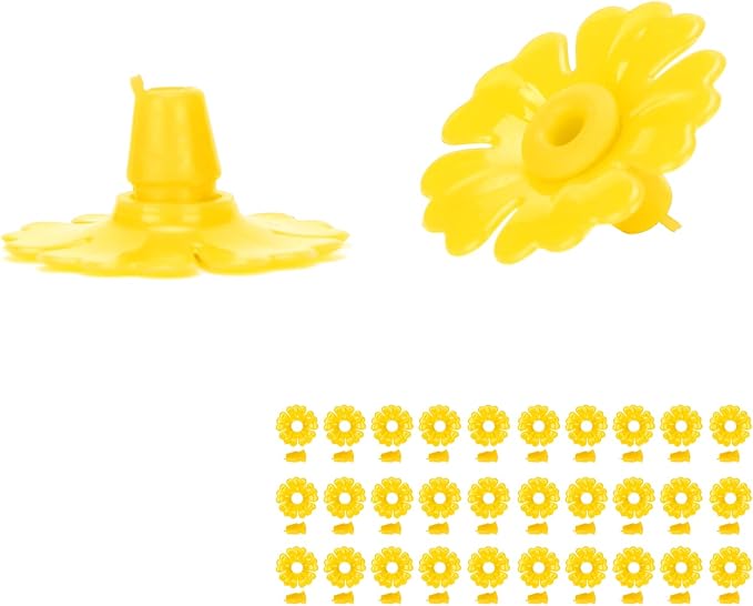 30 Set Hummingbird, Hanging Bird Feeding Ports Star Shaped Flexible Feeder Flowers Replacement Hummingbird Replacement Parts Garden SuppliesYellow (Yellow)