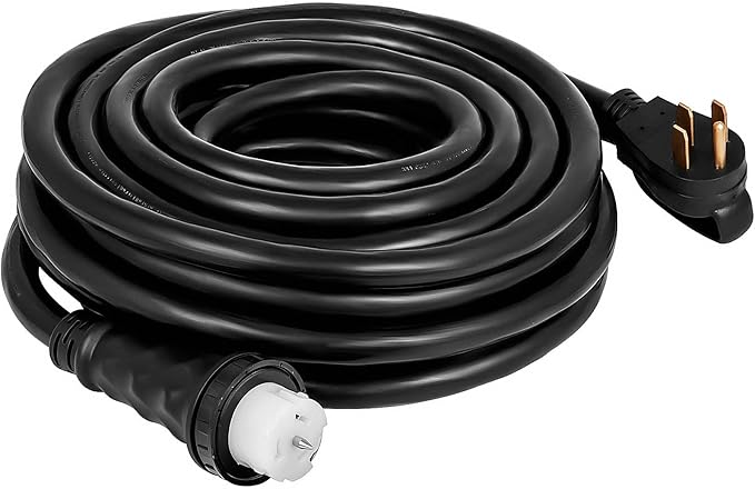 VEVOR 15FT 50 Amp Generator Extension Cord for RV Camper Home Backup, STW 6/3+8/1 AWG Pure Copper Generator Power Cord, NEMA 14-50P to SS2-50R & CS6364 Twist Lock, 125/250V 12500W, ETL Listed