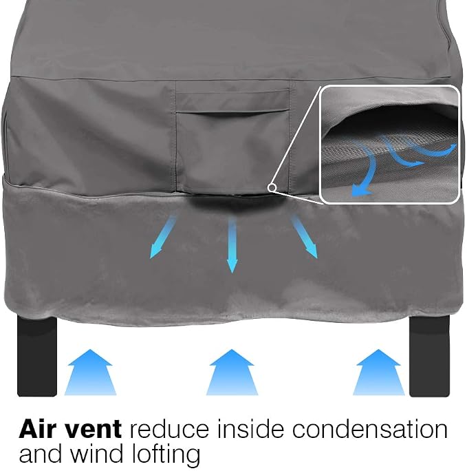 Vailge Patio Chair Covers, Lounge Deep Seat Cover, Heavy Duty and Waterproof Outdoor Lawn Patio Furniture Covers (Grey, 4 Pack-Medium)