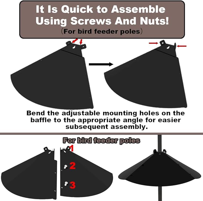 20 Inch Squirrel Baffle for Bird Feeder Pole, Adjustable Opening Size, for Up to 4x4 Inch Wide Wooden Post, Outside Pole Mount Bird House Guard for Outdoor Shepherd’s Hook.