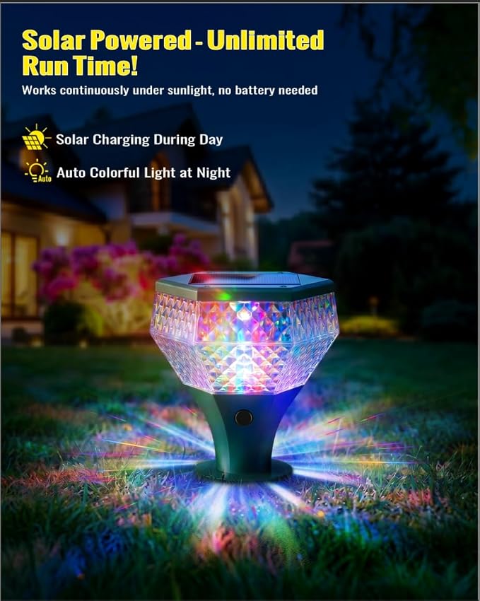 Extra Large Solar Powered Mole Repellent, 3X Size& Coverage, Vibration& Ultrasonic Repeller with Color LED Night Light, Repels All Animal Repellent Outdoor