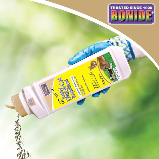 Bonide Go Away! Rabbit, Dog, & Cat Repellent Granules, 1 lb Ready-to-Use, Keep Dogs Off Lawn, Garden, Mulch & Flower Beds (Pack of 2)