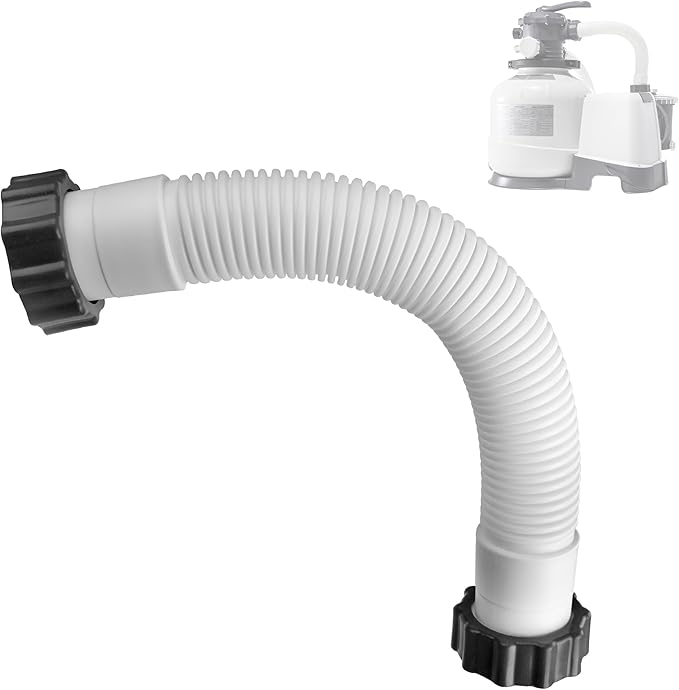 11388 Pool Sand Filter Pump Hose for Intex Sand Filter, 1.5 Inch Pool Pump Hose Replacement for Above Ground Pools & Saltwater Systems, 14 Inch Pool Hoses Interconnecting Pool Filter to Pump