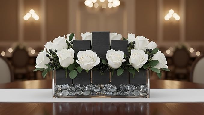 XCEL Floral Foam for Flower Arrangements Floral Foam Blocks - Reusable, Weather Resistant Craft Foam Fresh & Artificial Flower Arrangements, Styrofoam Block (Black 9" x 3" x 3" - 4 Pack)